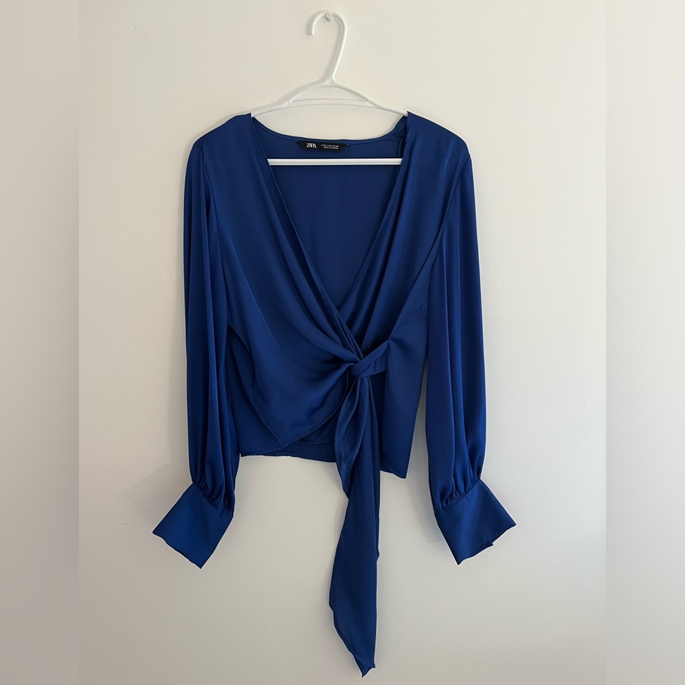 New Zara Silk Wrap Blouse Top | NWOT